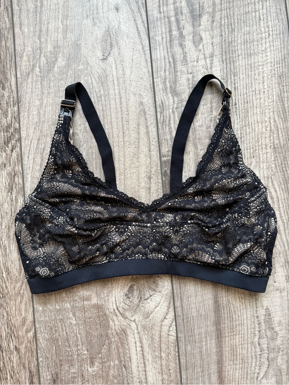 The Dairy Fairy black lace nursing and pumping bra